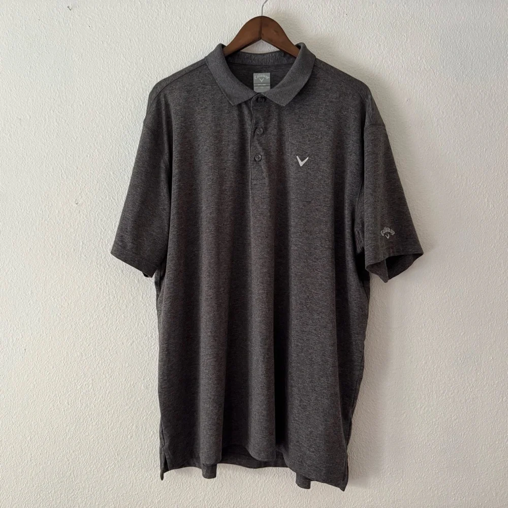 Callaway Opti Dry Golf Polo Shirt XXL Sporty Gray Mens Athleisure Minimalist